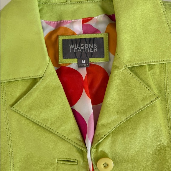Vintage Wilson’s Lime Green Leather Jacket - Picture 2 of 5